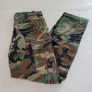 Vtg 1997 US Military Woodland Camo BDU Combat Pants Small Long NYCO Ripstop Y2K